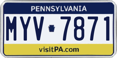PA license plate MYV7871
