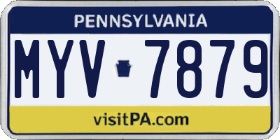 PA license plate MYV7879