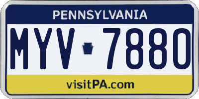 PA license plate MYV7880