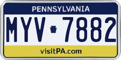 PA license plate MYV7882