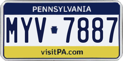 PA license plate MYV7887