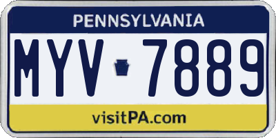 PA license plate MYV7889