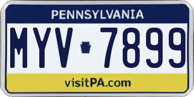 PA license plate MYV7899