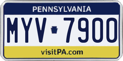 PA license plate MYV7900