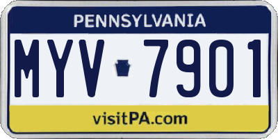 PA license plate MYV7901