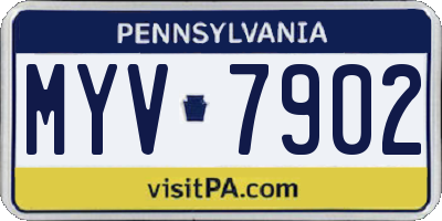 PA license plate MYV7902