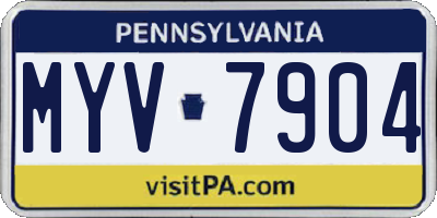 PA license plate MYV7904