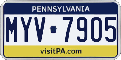 PA license plate MYV7905