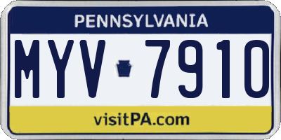 PA license plate MYV7910