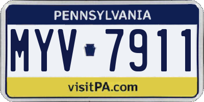 PA license plate MYV7911