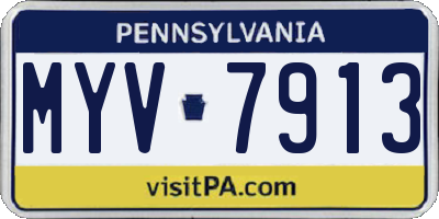PA license plate MYV7913