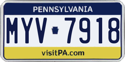 PA license plate MYV7918