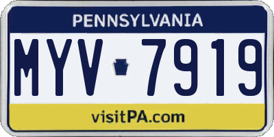 PA license plate MYV7919