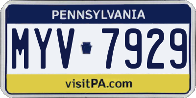 PA license plate MYV7929