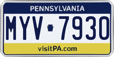 PA license plate MYV7930