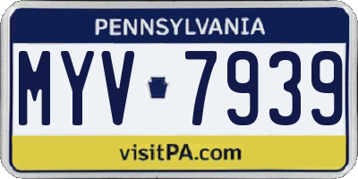 PA license plate MYV7939