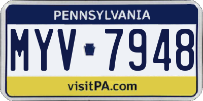 PA license plate MYV7948