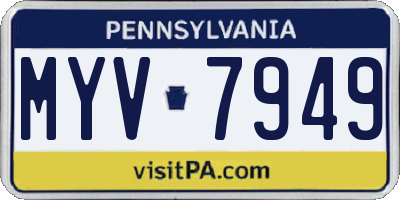 PA license plate MYV7949