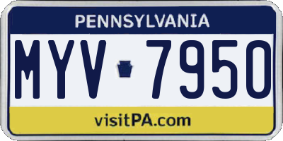 PA license plate MYV7950