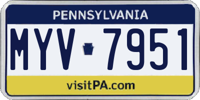 PA license plate MYV7951