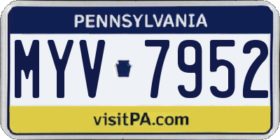 PA license plate MYV7952