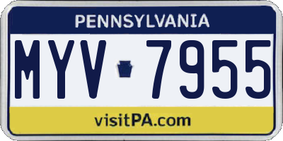 PA license plate MYV7955