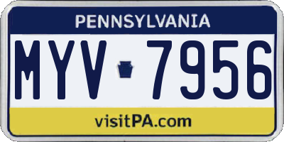 PA license plate MYV7956