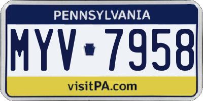 PA license plate MYV7958