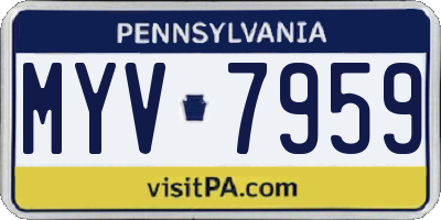 PA license plate MYV7959