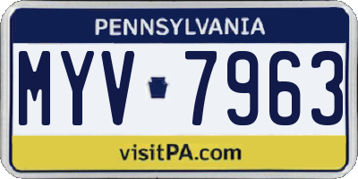 PA license plate MYV7963