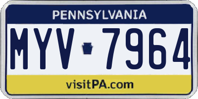 PA license plate MYV7964