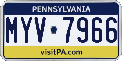 PA license plate MYV7966