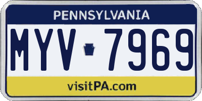 PA license plate MYV7969