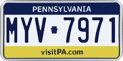 PA license plate MYV7971