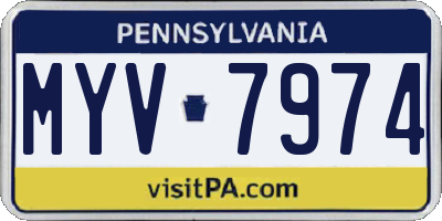 PA license plate MYV7974