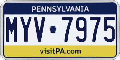 PA license plate MYV7975