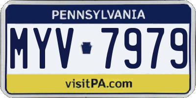 PA license plate MYV7979