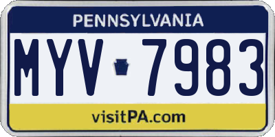 PA license plate MYV7983