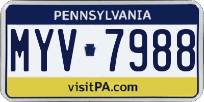 PA license plate MYV7988