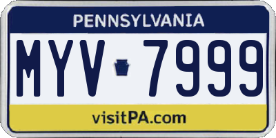 PA license plate MYV7999