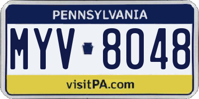 PA license plate MYV8048
