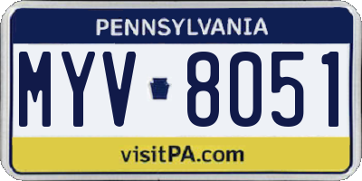PA license plate MYV8051