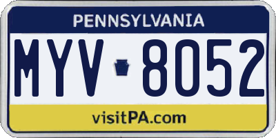 PA license plate MYV8052