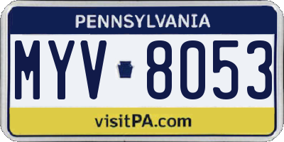 PA license plate MYV8053
