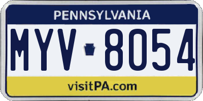 PA license plate MYV8054