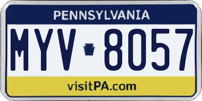 PA license plate MYV8057