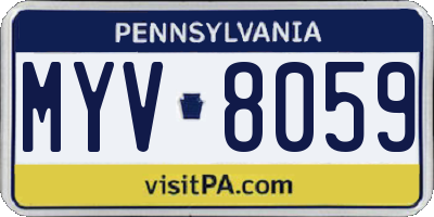 PA license plate MYV8059