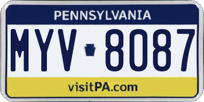 PA license plate MYV8087