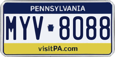 PA license plate MYV8088
