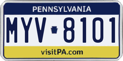 PA license plate MYV8101